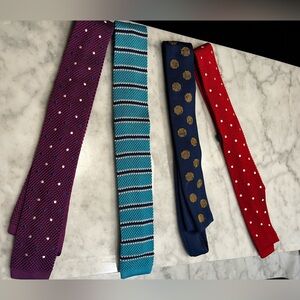 Lot of 4 Ties Roundtree &Yorke Neckties (3) And Cucita A Mano (1) Total of four.